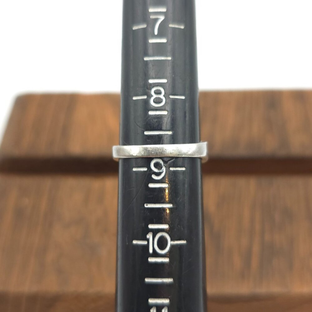 Size 8.75 925 Sterling Silver Aquamarine And Cubic Zirconia Ring A17 - Picture 6 of 8